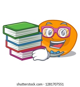 Student with book cartoon corn nuts ready to eat