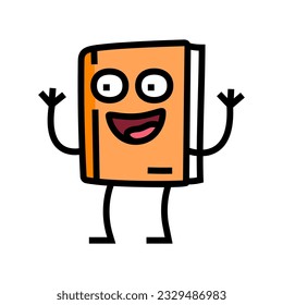 student book character color icon vector. student book character sign. isolated symbol illustration