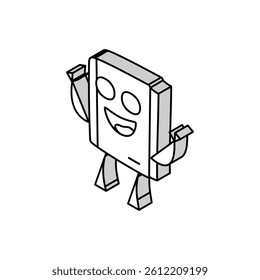 student book character isometric icon vector. student book character sign. isolated symbol illustration