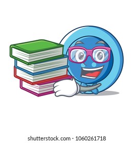 Student with book clothing button character cartoon