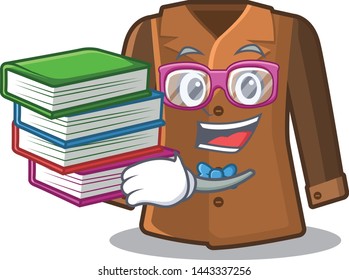 Student with book coat hung behind the cartoon door