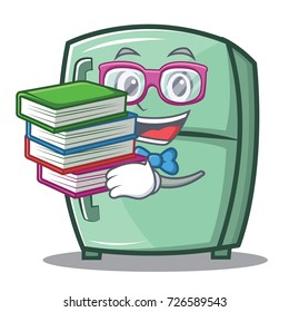 Student with book cute refrigerator character cartoon