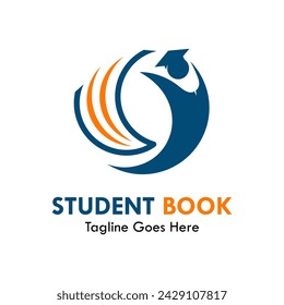 Student book design logo template illustration