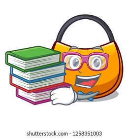 Student with book hobo bag shape on a cartoon