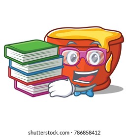 Student with book honey character cartoon style
