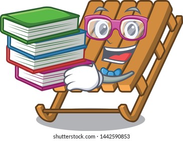 Student with book ice sled isolated with the character