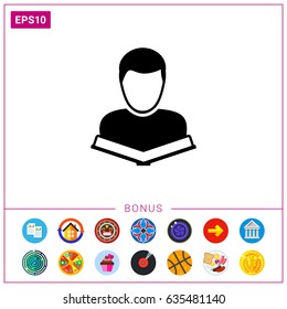Student with Book Icon