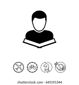 Student with Book Icon