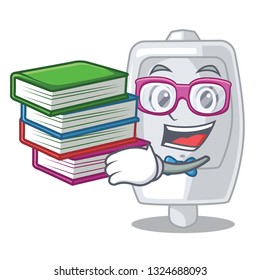 Student with book interior urinal in the a character