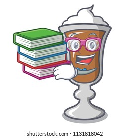 Student with book irish coffee mascot cartoon