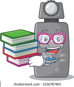 Student with book light meter with in the character