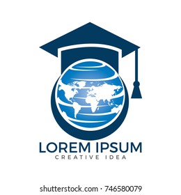 Student book logo design. Globe icon education logo design.
