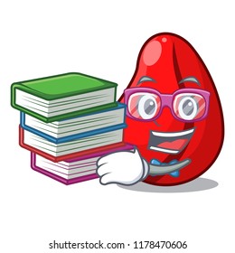 Student with book mascot cola nuts for cook ingredient