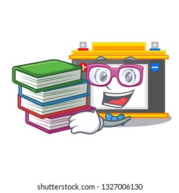 Student with book miniature accomulator in the a shape