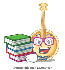 Student with book miniature banjo  