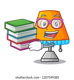 Student with book modern table lamp isolated on mascot