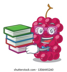 Student with book mulbery fruit isolated with the cartoons
