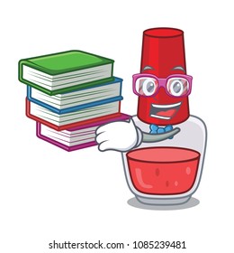 Student with book nail polish mascot cartoon