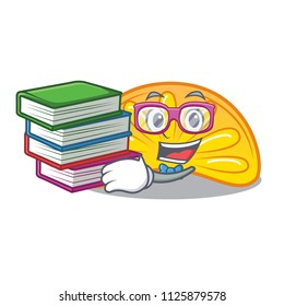 Student with book orange jelly candy mascot cartoon