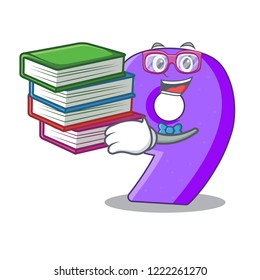 Student with book paper cut number Nine letter mascot