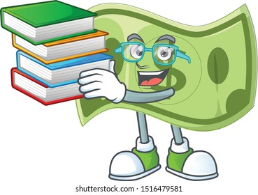 Student with book paper money dollar for price profit.