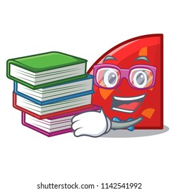 Student with book quadrant mascot cartoon style