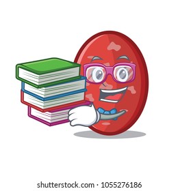 Student with book salami mascot cartoon style