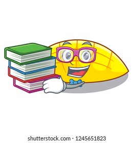 Student with book slices mango on with cartoon funny