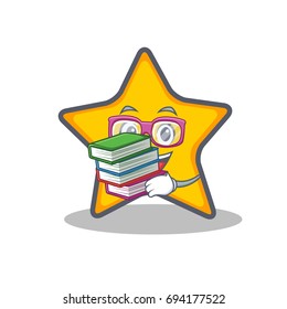 Student with book star character cartoon style