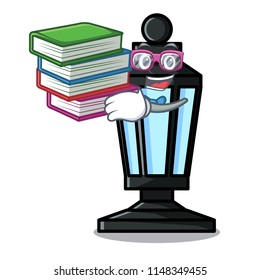 Student with book street lamp mascot cartoon