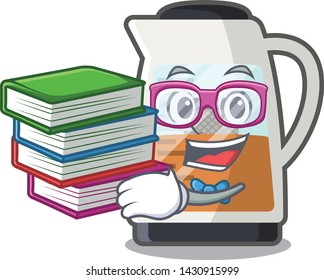 Student with book tea maker in the character refrigerators