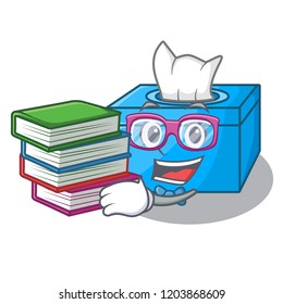 Student with book tissue box isolated on the mascot