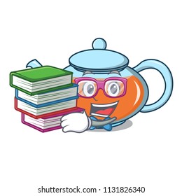 Student with book transparent teapot character cartoon