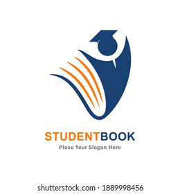 Student book vector logo design. Suitable for business, web, art, education and student symbol