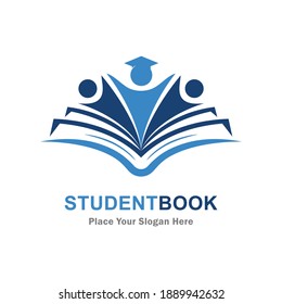 Student book vector logo template. Suitable for education, human or people symbol and learn symbol