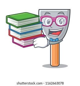 Student with book vintage putty knife on mascot