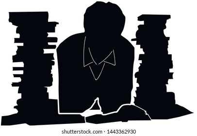 Student and books
Book, reader, icon isolated on white background, vector