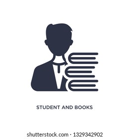 student and books icon. Simple element illustration from education concept. student and books editable symbol design on white background. Can be use for web and mobile.