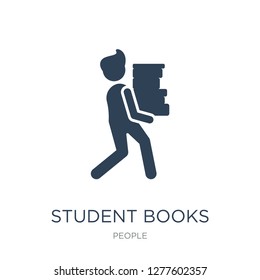 student books icon vector on white background, student books trendy filled icons from People collection, student books vector illustration