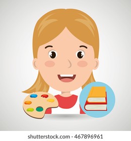 student books school elements vector illustration graphic