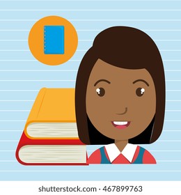 student books school elements vector illustration graphic