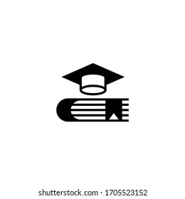 Student and books vector icon in black solid flat design icon isolated on white background