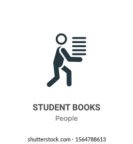 Student books vector icon on white background. Flat vector student books icon symbol sign from modern people collection for mobile concept and web apps design.