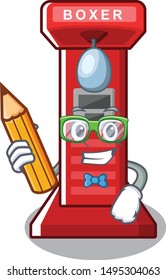 Student boxing game machine on the cartoon