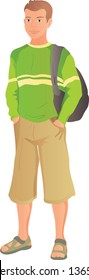 Student boy from age-related set