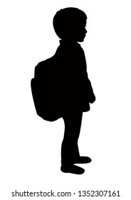 a student boy body silhouette vector