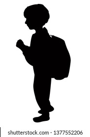 a student boy body silhouette vector