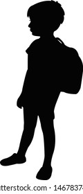 a student boy body silhouette vector