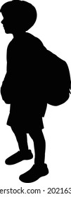 a student boy body silhouette vector
