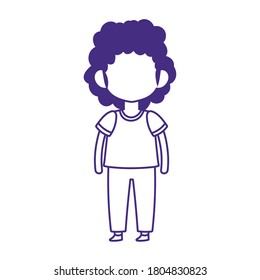 student boy cartoon character isolated design vector illustration